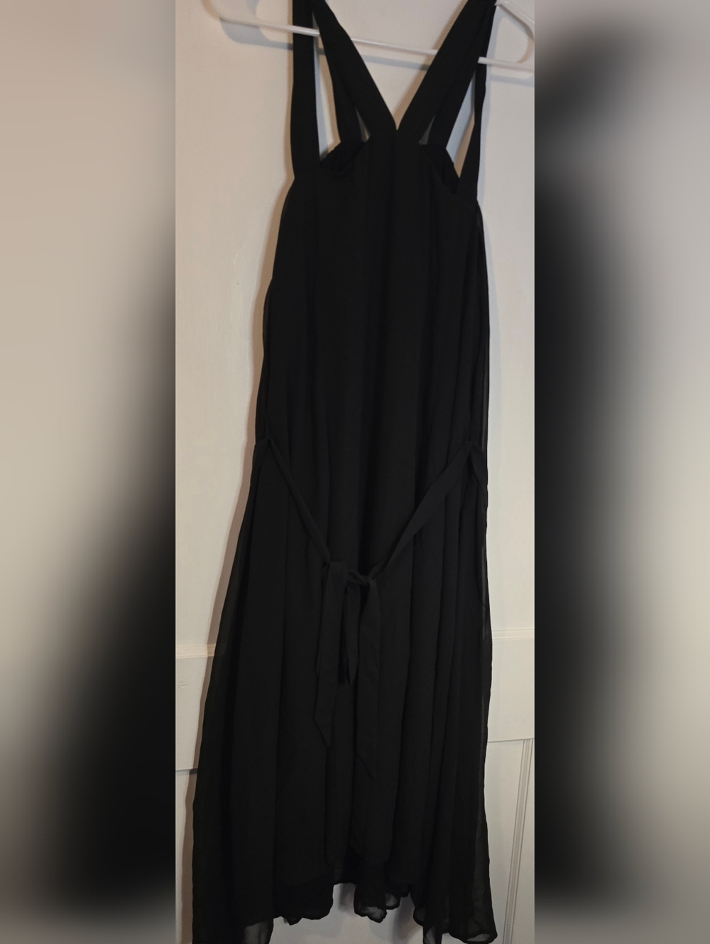 NWT Torrid Black Sheer Strappy Maxi Dress With Under Panel